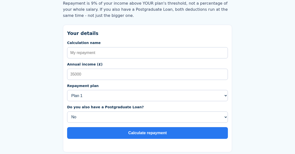 UKStudentLoan: UK Student Loan Repayment Calculator for Graduates